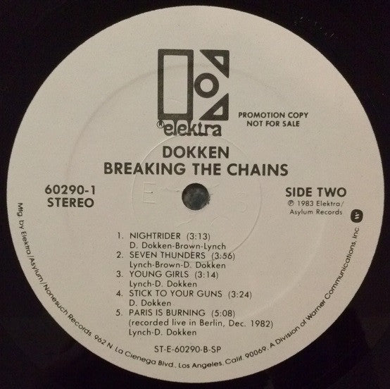 Dokken - Breaking The Chains (LP) (Very Good (VG))