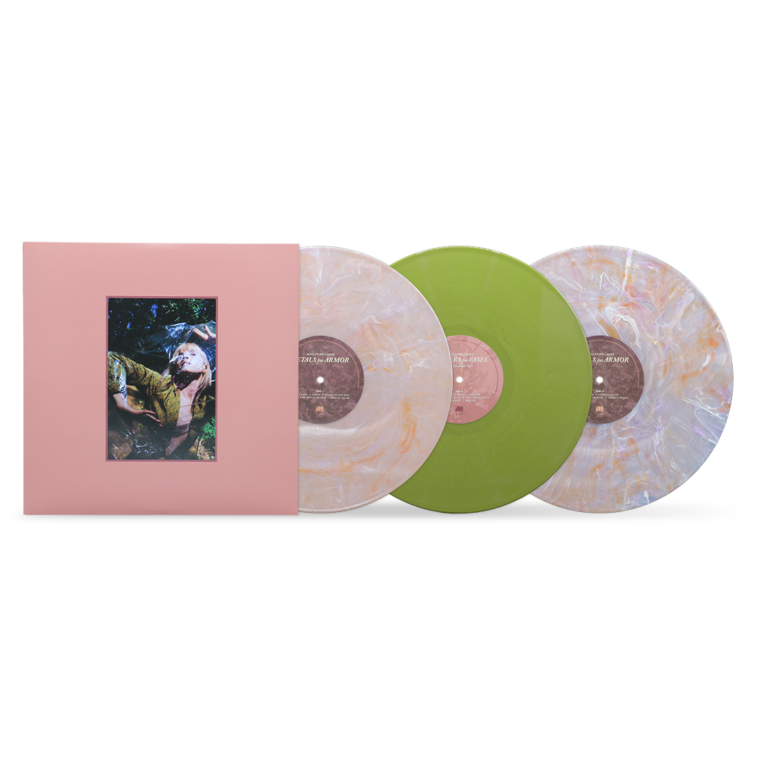 Hayley Williams - FLOWERS for VASES & Petals for Armor 3LP (Deluxe Edition, Clear w/ Pink Swirl, Olive Green, & Single-Sided Etched, Booklet)