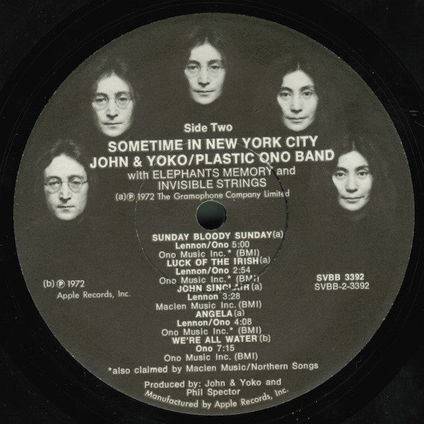 John Lennon & Yoko Ono / The Plastic Ono Band With Elephants Memory Plus Invisible Strings - Some Time In New York City (2xLP) (Very Good Plus (VG+)) USED