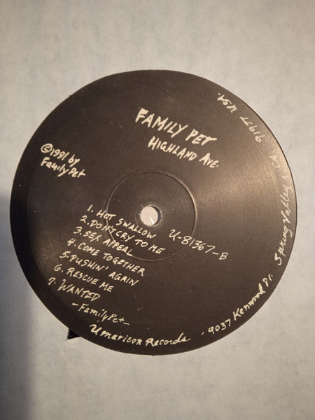 Family Pet  - Highland Ave. (LP) (Near Mint (NM or M-)) USED