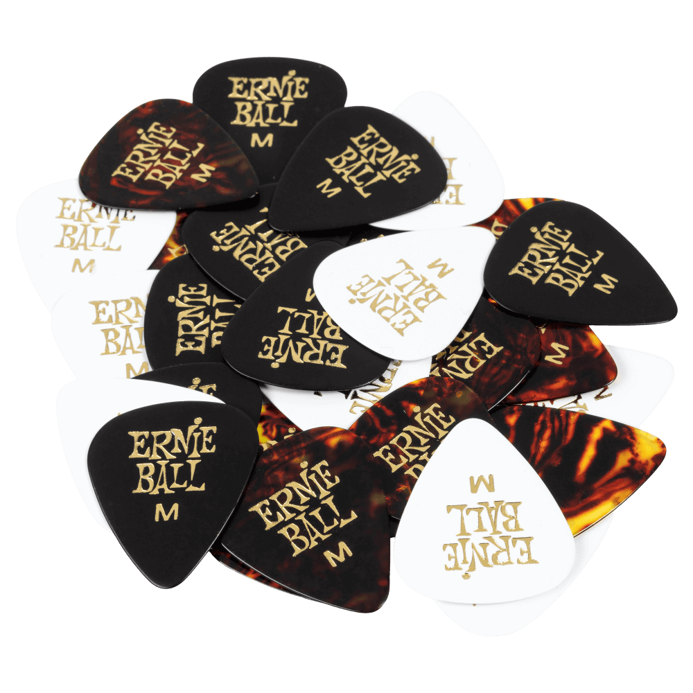 Ernie Ball - Cellulose Guitar Picks - Medium Assorted Colors - 12 Pack