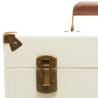 GPO Retro SWB18CT 12" Vinyl Record Case 35 Cnt Capacity Removable Lid - Cream / Tan