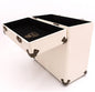 GPO Retro SWB18CT 12" Vinyl Record Case 35 Cnt Capacity Removable Lid - Cream / Tan