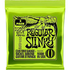 Ernie Ball - 3221 Regular Slinky Nickel Wound Electric Guitar Strings 10-46 Gauge - 3 Pack